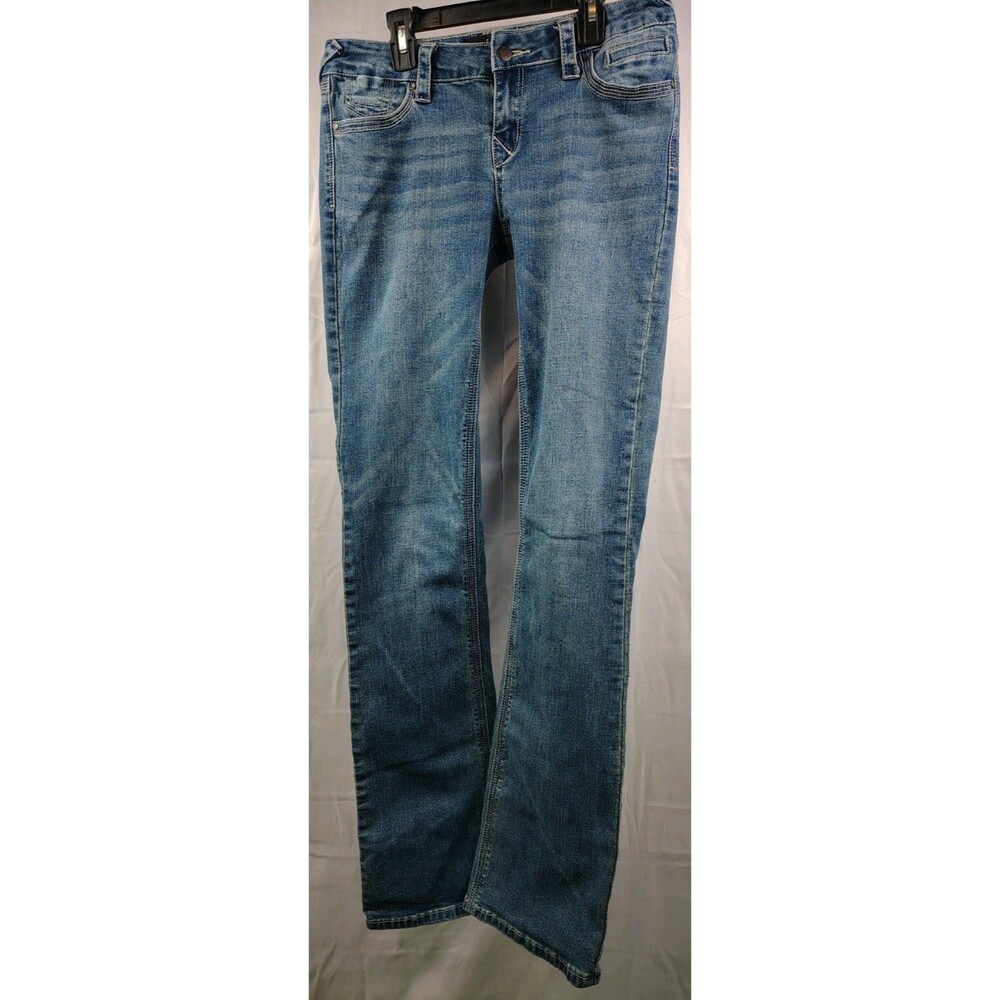 Alloy Apparel Jeans Women 6 Tall Blue Bootcut Low Rise Embroidered Streetwear